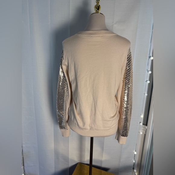 THML Cream Top with Gold Sequin Accents Medium - Picture 7 of 8